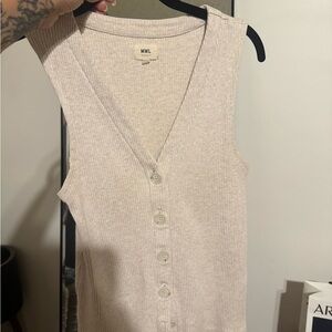 Madewell Cream Sleeveless Button-Down Blouse